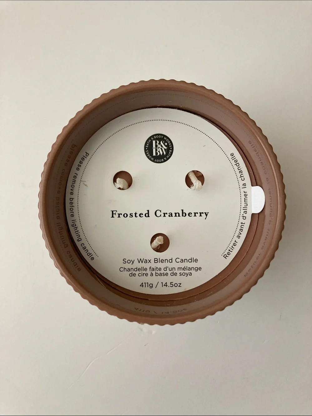 Frosted Cranberry Candle Bath & Body Works Ceramic Jar 14.5 oz Limited Edition